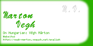 marton vegh business card