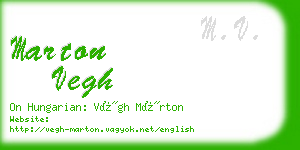 marton vegh business card